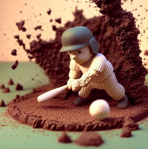 beautiful artwork, abstract, detailed, shadows, baseball player