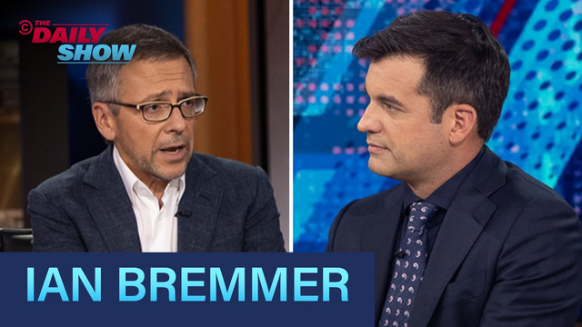 Still image from the Daily Show with guest Ian Bremmer 