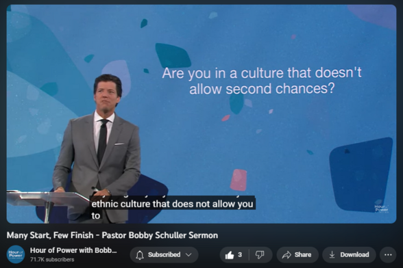 Many Start, Few Finish - Pastor Bobby Schuller Sermon
https://www.youtube.com/watch?v=X5248QfwTM8
3
4
5
6
7
8
9
0
1
2
3
4
5
6
7
8
9
0
1
2
3
4
5
6
7
8
9
 
 
1
2
3
4
5
6
7
8
9
0
1
2
3
4
5
6
7
8
9
0
1
2
3
4
5
6
7
8
9
 
 views  
21 Oct 2023  ORANGE COUNTY
Pastor Bobby Schuller gives a much needed encouragement is that God has bigger plans for you than whatever it is you’re going through. Don't give up! Keep running the race and trust the God's plans for your life are bigger than the storm you're in.
Full length service here : https://youtu.be/y1NYo1WtYdE

Subscribe - https://bit.ly/3yMUtEr
Support Hour of Power - https://bit.ly/3fqXrI8
Follow on our socials –
Facebook: https://bit.ly/3gXbOUS
Instagram: https://bit.ly/3FFf3ut

Dive into Pastor Bobby Schuller's weekly sermons, offering profound Christian teachings and Bible lessons for today's world. Experience faith-based inspiration and spiritual journey guidance, tailored for those seeking God's word and life-affirming messages. Our channel provides a sanctuary for worship teachings and Christian guidance. Whether you're new to Christian motivation or looking for deeper Bible study insights, this is your online church home. Subscribe now and embrace the Christian hope we share.