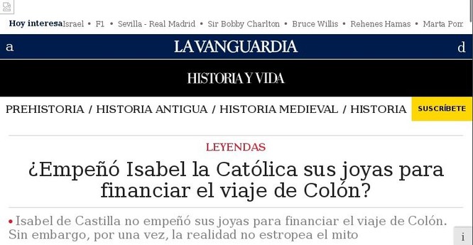 Isabel's jewels and Columbus' travel
Headlines La Vanguardia 2022 Aug.08