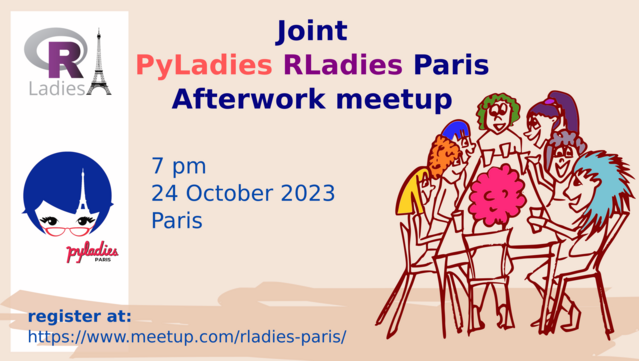 This is a poster for a joint meetup organized by PyLadies and RLadies communities.