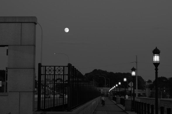 A different view of the moon on the linear park