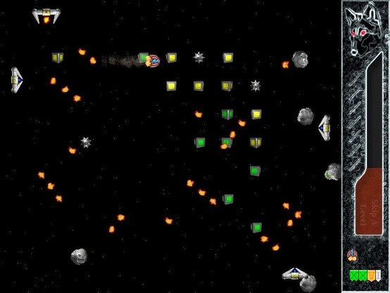 Screen shot of the solarwolf game.