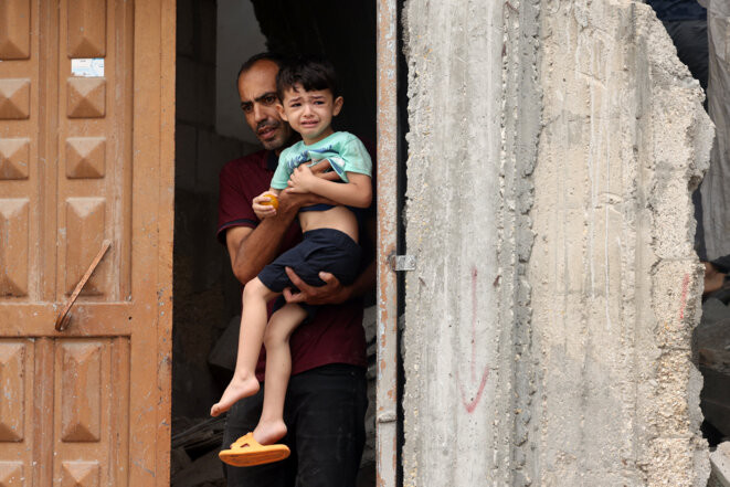 Rafah, dans le sud de la bande de Gaza, après un bombardement israélien, 29 octobre 2023 © Mohammed Abed / AFP