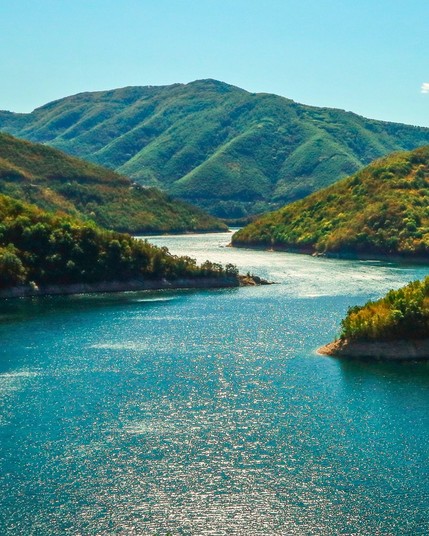 Vacha Reservoir in Bulgaria is a stunning man-made lake nestled in the Rhodope Mountains, offering picturesque scenery and ample opportunities for water sports and outdoor recreation.