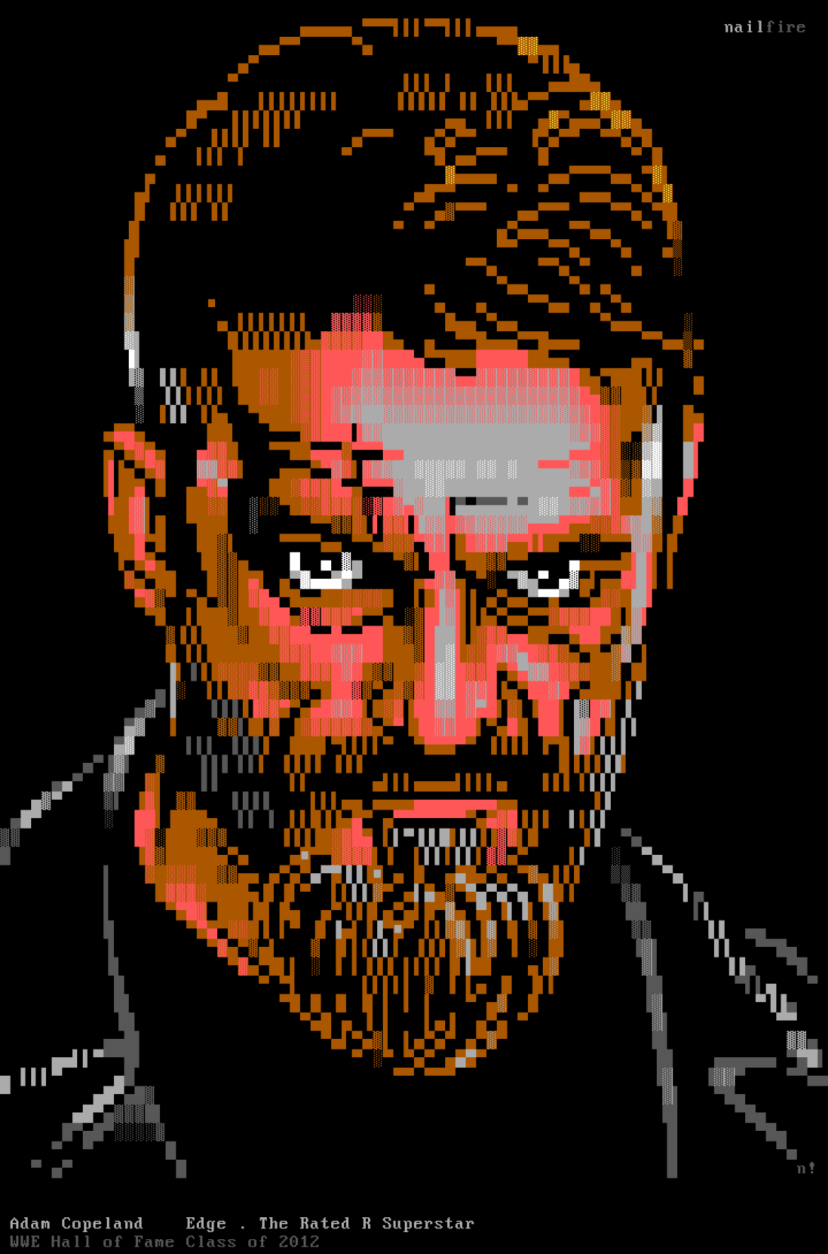 ANSI textmode portrait of Adam Copeland