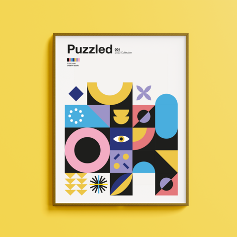 Puzzled Series is exactly what its name suggests, puzzling combinations of shapes and colors into mosaics.