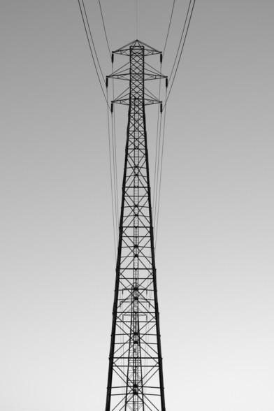Digital Black and White photo of the tower from the side
