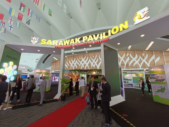 Sarawak Pavilion entrance for the WCIT | IDECS 2023 event.