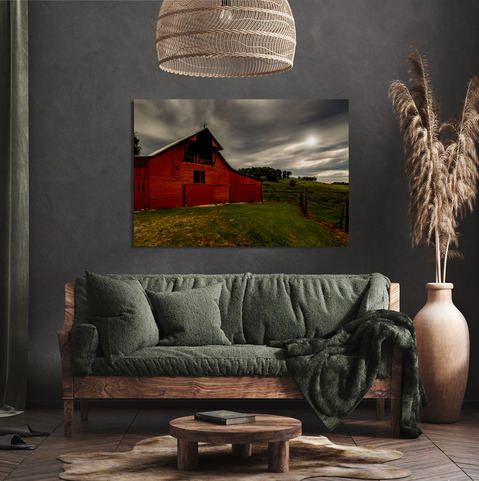 GATLINBURG TENNESSEE RED BARN in dramatic lighting available here:

https://pixels.com/featured/big-red-barn-norma-brandsberg.html