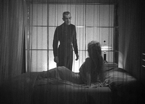 The Black Cat, 1934; Boris Karloff (Hjalmar Poelzig) & Lucille Lund (Karen)