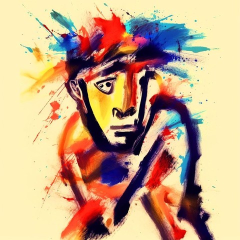 beautiful artwork, abstract, detailed, shadows, baseball player