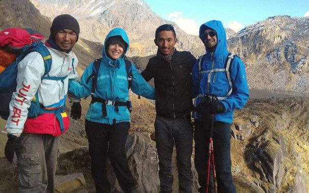 They look excited to be on the mountain 
