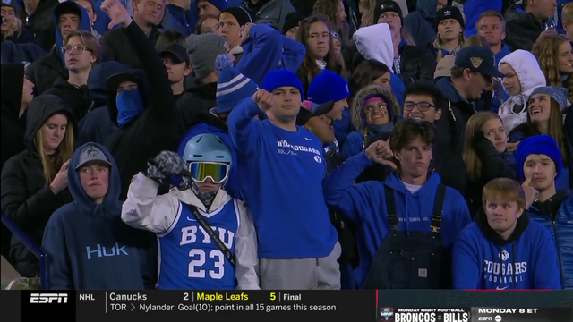 These fans are showing displeasure for their team with the thumbs down. 