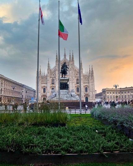 Duomo Square, located in the heart of Milan, surrounds the iconic Milan Cathedral (Duomo di Milano)