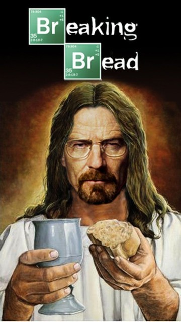 Image of illustration Santo Heisenberg Breaking Bread by DonJan, itemas on sale on Redbubble