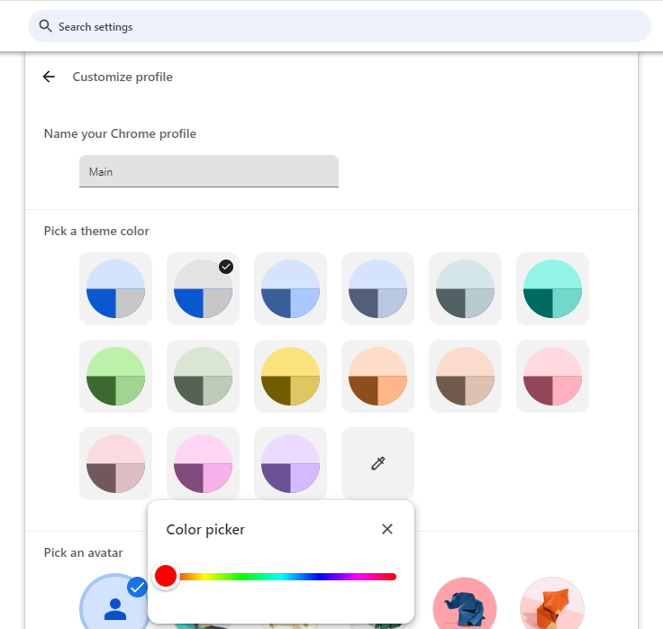 Google Workspace Color Picker 