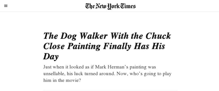 Chuck Close' s painting goes auctioned
Headlines The New York Times 2023 Aug.10