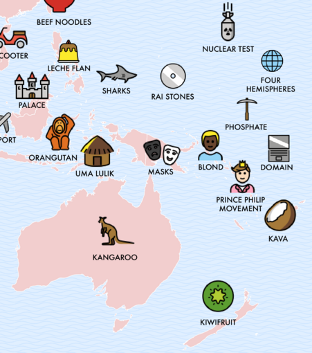 An openmoji map of Oceania
