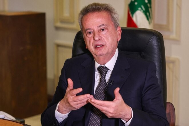 Le gouverneur de la Banque centrale du Liban, Riad Salamé, dans son bureau de Beyrouth le 20 décembre 2021. © Photo Joseph Eid / AFP