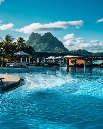 Bora Bora with Mount Otemanu in the background