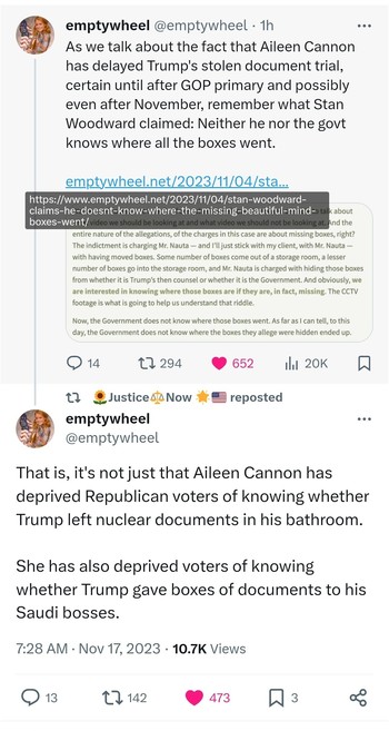Two post thread by Marcy Wheeler. If blind, follow link to full article text. 
