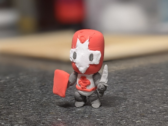 Castle crasher knight figurine made with air clay