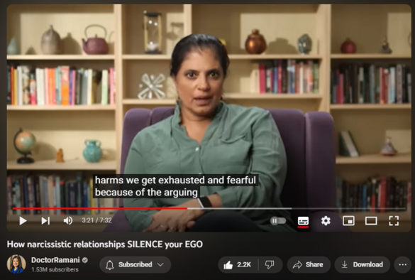 How narcissistic relationships SILENCE your EGO
https://www.youtube.com/watch?v=2Bt3hsLM5hM
Most of us are not built to live in a volatile and constantly explosive situation. That means slowly stepping back from fights. But your ego may mean you take some fights. Related to True North (you value something, not let them insisting being wrong about what is right). All human being have ego. You might have it on sleep mode - It is not just disappear, you can't park ego somewhere else.
Sadly for many survivors of narcissistic relationships, your ego gets bashed up a lot. Most people are not built or designed for chronic psychological combat. And as a result, ego loses some of its strength. And gets undercut by constant self-blame, self-doubt. Or ego development was thwarted by narcissistic parents. But even if it's thwarted, even if it's silenced, we still have an ego.