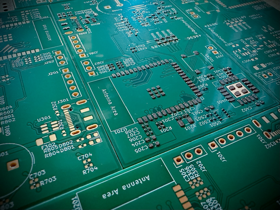 Printed circuit board with solder paste applied 