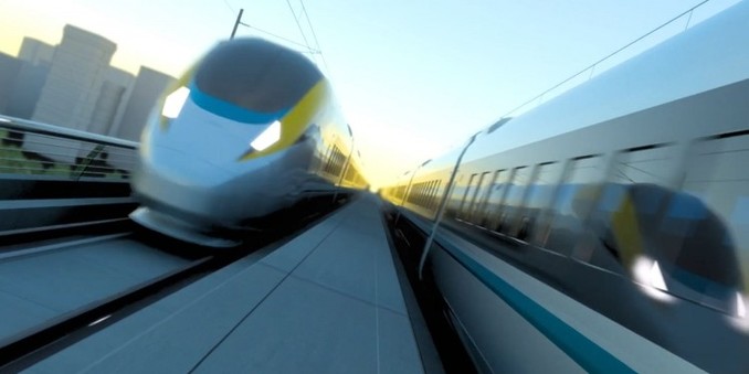 Artist impression of ECRL passenger train running on its track. / Image is from the article linked.