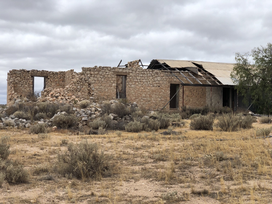 Building rubble and remains of the Balladonia telegraph station