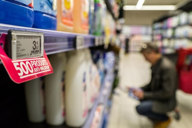 Dans un supermarché de Toulouse en juillet 2023. © Photo Frédéric Scheiber / Hans Lucas via AFP