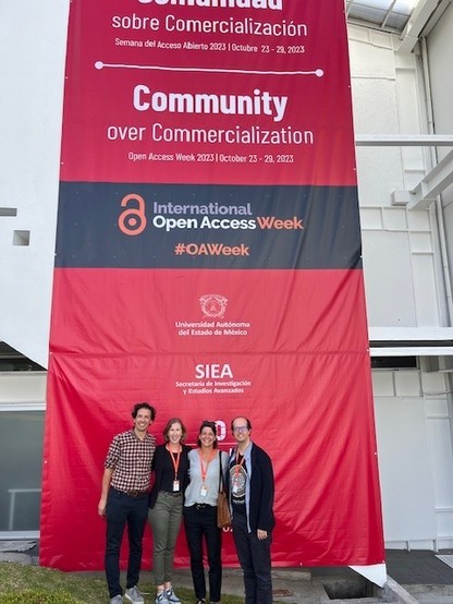 Open Access Week 2023, October 23 - 29

Theme: Community over Commercialization

Left to right

* Juan Pablo Alperin, ScholCommLab (SFU) / Public Knowledge Project

* Melissa Hagemann, BOAI

* Heather Joseph, SPARC

* Ross Mounce, Arcadia Fund