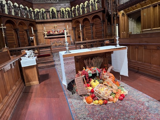 The Free Standing Altar at Saint John’s Episcopal Cathedral in Denver, CO, decorated for the Thanksgiving Day service. 