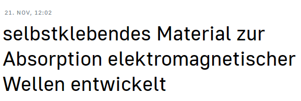 Absorption elektromagnetischer Wellen
Credit via LINK