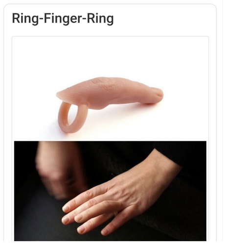 A ring that makes it look like you have an extra finger like the AI generated images do to hands 