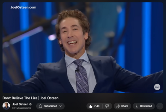 https://www.youtube.com/watch?v=PgqPeBE0DtM

207,750 views  20 Nov 2023  #JoelOsteen
When the enemy tries to plant seeds of doubt in your mind, go back to the truth in God’s Word. You are a masterpiece made in God's image, and you have everything you need to fulfill your destiny.

🛎 Subscribe to receive weekly messages of hope, encouragement, and inspiration from Joel! http://bit.ly/JoelYTSub

Follow #JoelOsteen on social 
Twitter: http://Bit.ly/JoelOTW 
Instagram: http://BIt.ly/JoelIG 
Facebook: http://Bit.ly/JoelOFB