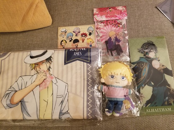 Assorted anime merch as described in hashtsgs