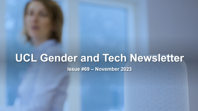 Gender and Tech Newsletter Image - Issue Nr 69 - November 2023