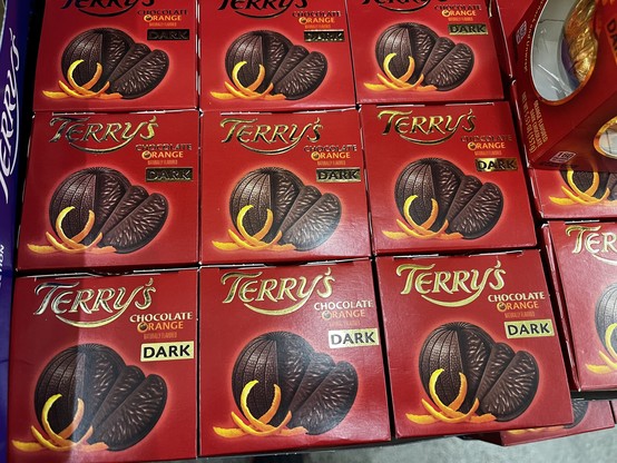 Orange chocolates of the “terry’s” brand