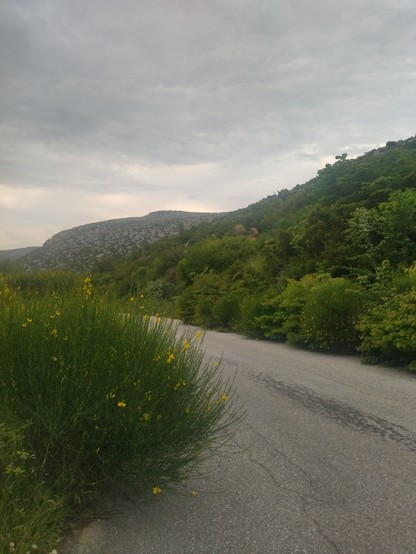 Road on Parnithos mountain, Greece.