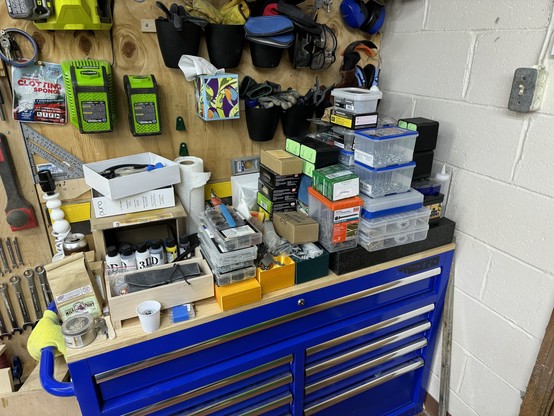 Screws and bolts and paints and containers