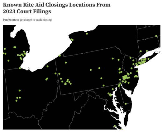 northeast u.s. closings map