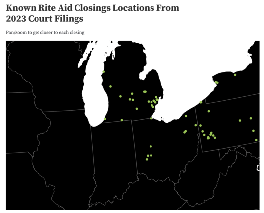 michigan closings map