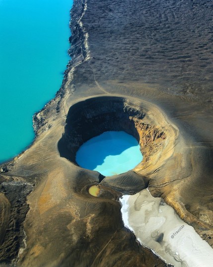 Lake Oskjuvatn, a crater lake in the Highlands of Iceland