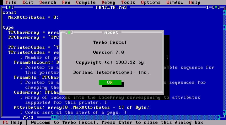 Turbo Pascal turns 40. who here remembers this one?