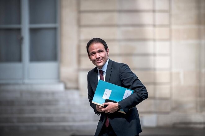 Cédric O au Palais de l’élysée en avril 2022. © Photo Nicolas Messyasz / Sipa