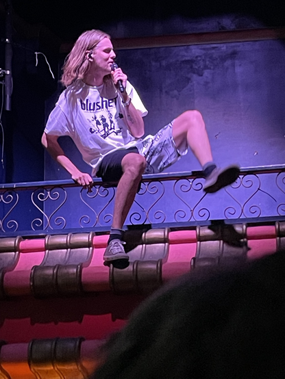 Daði Freyr performing on a balcony
