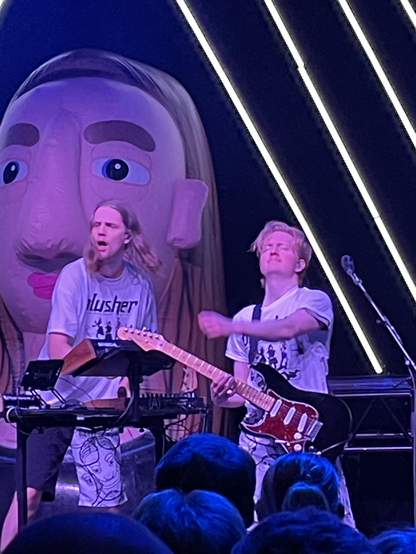 Daði Freyr and his guitarist during an energetic song