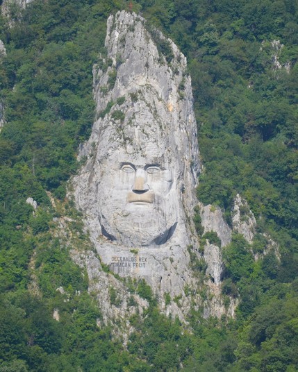 Rock sculpture of Decebalus, the last king of Dacia, located in Romania